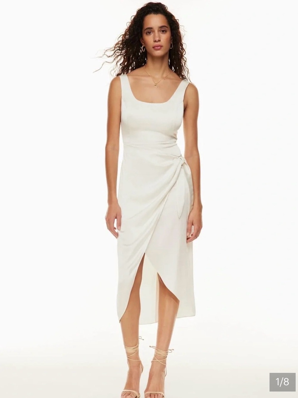 Wilfred Cream One-Shoulder Wrap Maxi Dress